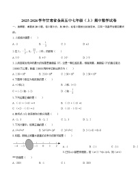 2025-2026学年甘肃省金昌五中七年级（上）期中数学试卷-自定义类型