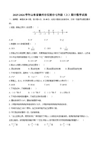 2025-2026学年山东省德州市乐陵市七年级（上）期中数学试卷-自定义类型