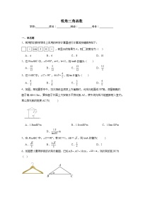 锐角三角函数练习  中考数学一轮复习（人教版）