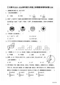 黑龙江省哈尔滨市工业大学附属中学2025-2026学年九年级上学期12月8日周考数学试卷（月考）