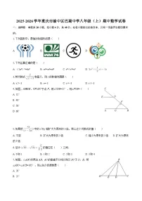 2025-2026学年重庆市渝中区巴蜀中学八年级（上）期中数学试卷-自定义类型