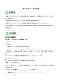 初中北师大版（2024）1 认识二元一次方程组学案及答案