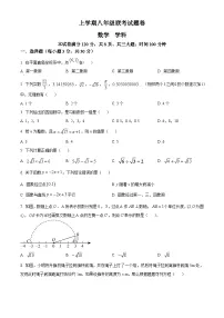 北师大版2024初中数学八上期中试卷（原卷版）