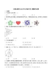 甘肃省白银市2025届九年级下学期中考三模数学试卷（含解析）