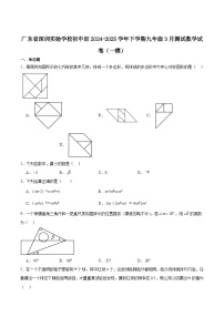 深圳实验学校2025届九年级下学期3月测试（一模）数学试卷（含解析）