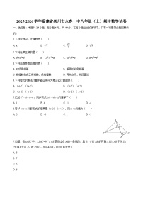 福建省泉州市永春一中2025-2026学年八年级上学期期中 数学试卷