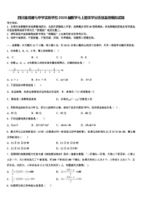 四川省成都七中学实验学校2026届数学七上期末学业质量监测模拟试题含解析