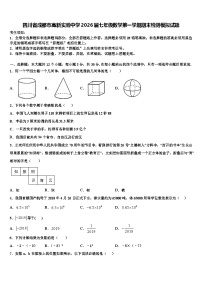 四川省成都市高新实验中学2026届七年级数学第一学期期末检测模拟试题含解析