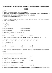 四川省成都市锦江区七中学育才学校2026届七年级数学第一学期期末质量跟踪监视模拟试题含解析