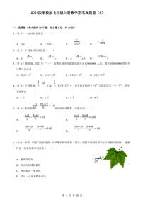 2024版浙教版七上年级上册数学期末真题卷（5）含答案