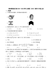 [初中数学]2025—2026学年人教版数学八年级上册期末模拟练习卷