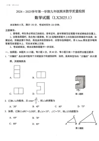 山东省济南市2024-2025学年上学期九年级期末数学试题