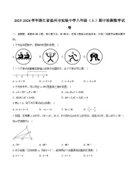 2025-2026学年浙江省温州市实验中学八年级（上）期中检测数学试卷（含答案+解析）