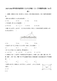 2025-2026学年贵州省贵阳十九中九年级（上）月考数学试卷（10月份）-自定义类型