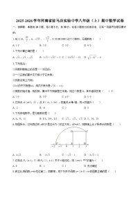 2025-2026学年河南省驻马店实验中学八年级（上）期中数学试卷-自定义类型