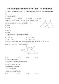 2025-2026学年四川省南充市白塔中学八年级（上）期中数学试卷-自定义类型
