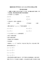 福建省漳州市平和县2025-2026学年九年级上学期期中数学试卷（学生版）