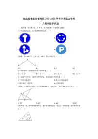 湖北省孝感市孝南区2025-2026学年八年级上学期11月期中数学试卷（学生版）
