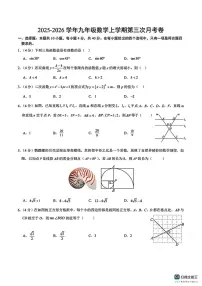 安徽省宣城市宁国市2025-2026学年上学期 九年级 数学第三次月考卷