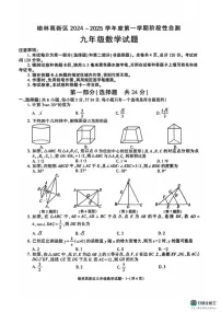 陕西省榆林市高新区2024—2025学年上学期九年级数学期末试卷