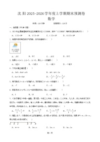 辽宁省沈阳市2025-2026学年七年级上学期期末模拟数学试卷（含答案+解析）