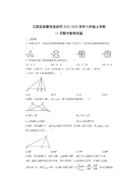 江西省宜春市高安市2025-2026学年八年级上学期11月期中数学试卷（学生版）