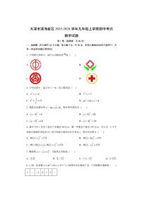 天津市滨海新区2025-2026学年九年级上学期期中考试数学试卷（学生版）