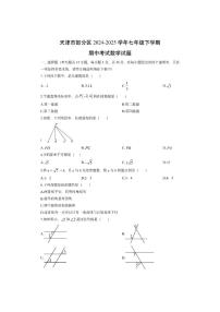 天津市部分区2024-2025学年七年级下学期期中考试数学试卷（学生版）