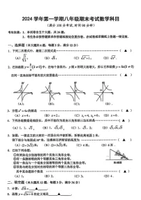 上海市闵行区2024—-2025学年八年级上学期期末数学试题