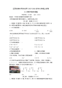 江苏省泰州市兴化市2025-2026学年七年级上学期11月期中数学试卷（学生版）