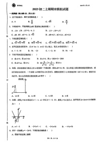 四川省成都市锦江区嘉祥外国语学校2024-2025学年上学期期末考试八年级数学试题