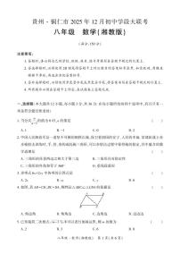 铜仁市2025年12月初中学段大联考20校联考-八年级上册数学试卷+答题卡+答案