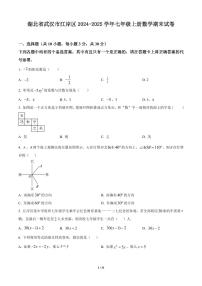 湖北省武汉市江岸区2024-2025学年七年级上册数学期末试卷含答案