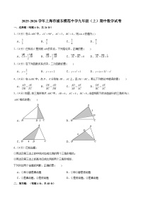 2025-2026学年上海市浦东模范中学九年级（上）期中数学试卷 （含解析）