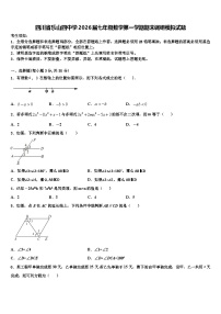 四川省乐山四中学2026届七年级数学第一学期期末调研模拟试题含解析