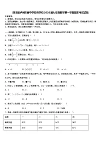 四川省泸州市高中学阶段学校2026届七年级数学第一学期期末考试试题含解析