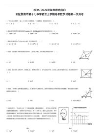 2025~2026学年贵州贵阳白云区贵阳市第十七中学初三上学期月考数学试卷第一次月考（有答案解析）