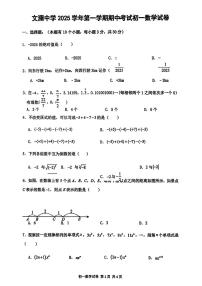 2025.11杭州市文澜中学七上期中数学试卷（无答案）