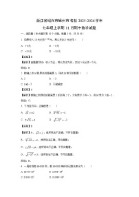 浙江省绍兴市嵊州市名校2025-2026学年七年级上学期11月期中数学试卷（解析版）