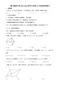 福建省厦门市湖滨中学九年级上学期月考数学试题（原卷版）-A4