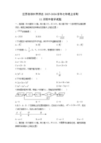 江苏省徐州市沛县2025-2026学年七年级上学期11月期中数学试卷（学生版）