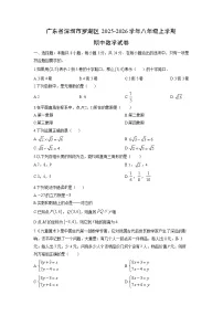 广东省深圳市罗湖区2025-2026学年八年级上学期期中数学试卷（学生版）