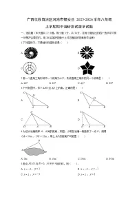 广西壮族自治区河池市都安县2025-2026学年八年级上学期期中调研测试数学试卷（学生版）