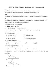 2025-2026学年上海市徐汇中学八年级（上）期中数学试卷（含解析）