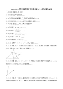 2024-2025学年上海市延安中学七年级（上）期末数学试卷（含解析）
