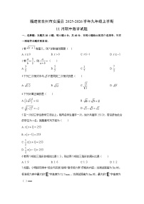 福建省泉州市安溪县2025-2026学年九年级上学期11月期中数学试卷（学生版）