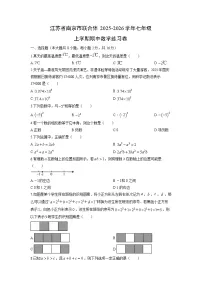 江苏省南京市联合体2025-2026学年七年级上学期期中练习卷数学试卷（学生版）