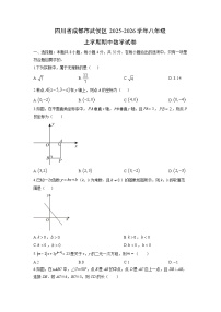 四川省成都市武侯区2025-2026学年八年级上学期期中数学试卷（学生版）