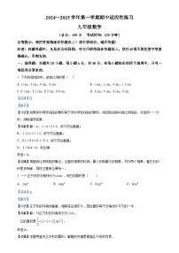 福建省漳州市台商投资区交通中学上学期期中教学质量检测九年级数学试卷（解析版）-A4