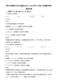 福建省漳州市闽南师大附中联盟校八年级上学期数学期中模拟试卷（解析版）-A4